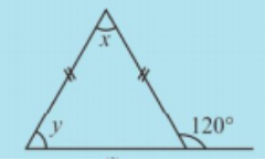 Find angles x and y each figure.