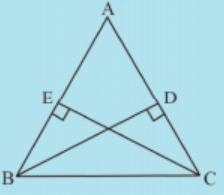 In Fig, BD and CE are altitudes of triangleABC such that BD = CE.      Is triangleCBD ~= triangleBCE? Why or why not?