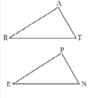 You want to show that triangleART ~= trianglePEN, (i) AR = (ii) RT= (iii)AT =