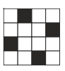 Copy the figure given here.
Take any one diagonal as a line of symmetry and shade a few more squares to make
the figure symmetric about a diagonal. Is there more than one way to do that? Will
the figure be symmetric about both the diagonals?