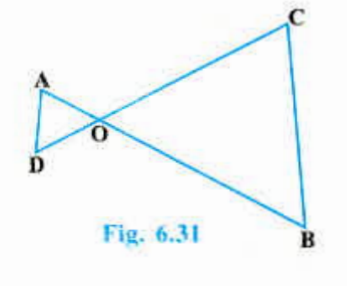 In Fig, OA . OB = OC . OD. Show that angle A=angle C and anlge B=angleD.