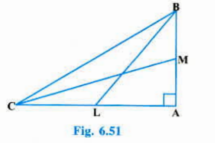 BL and CM are medians of a triangle ABC right angled at A. Prove that 4 ( BL^2 + CM^2 ) = 5 BC^2.