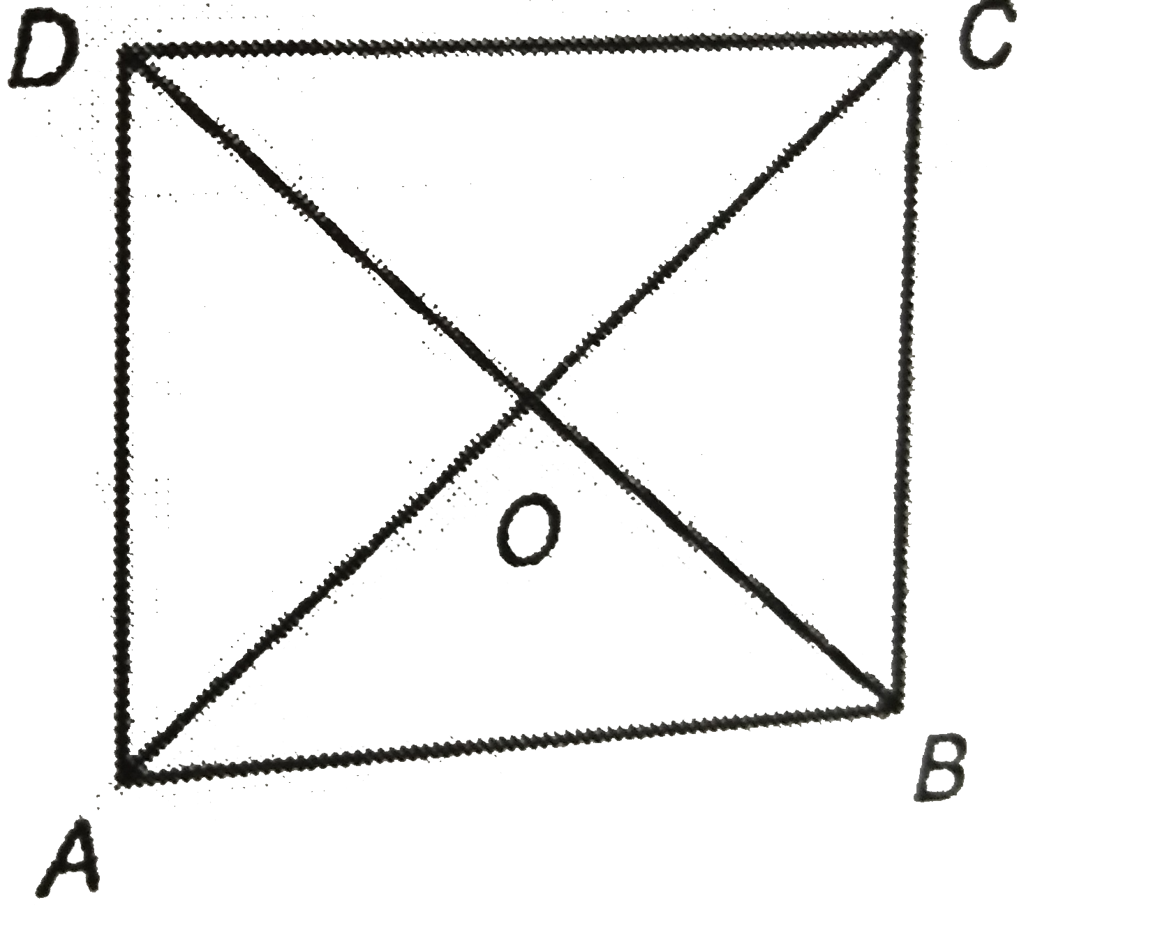 If the sum of the lengths of two diagonals of the given square ABCD is 24 cm, then find the side of the square and the magnitude of AO + OB.