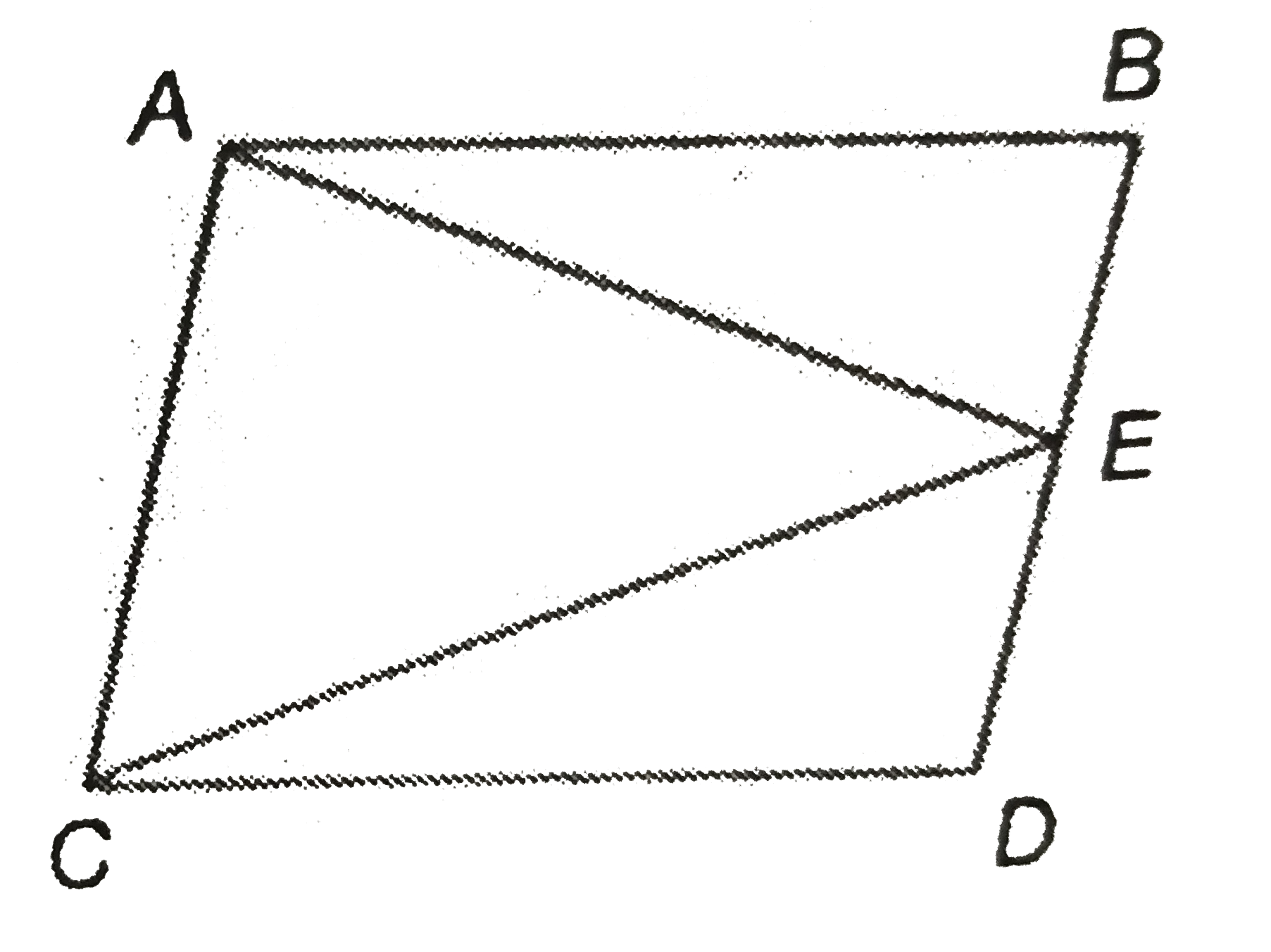 In the following figure (not to scale), bar(AB) || bar(CD). If angleBAE=25^(@) and angleDCE=30^(@), then find angleAEC.