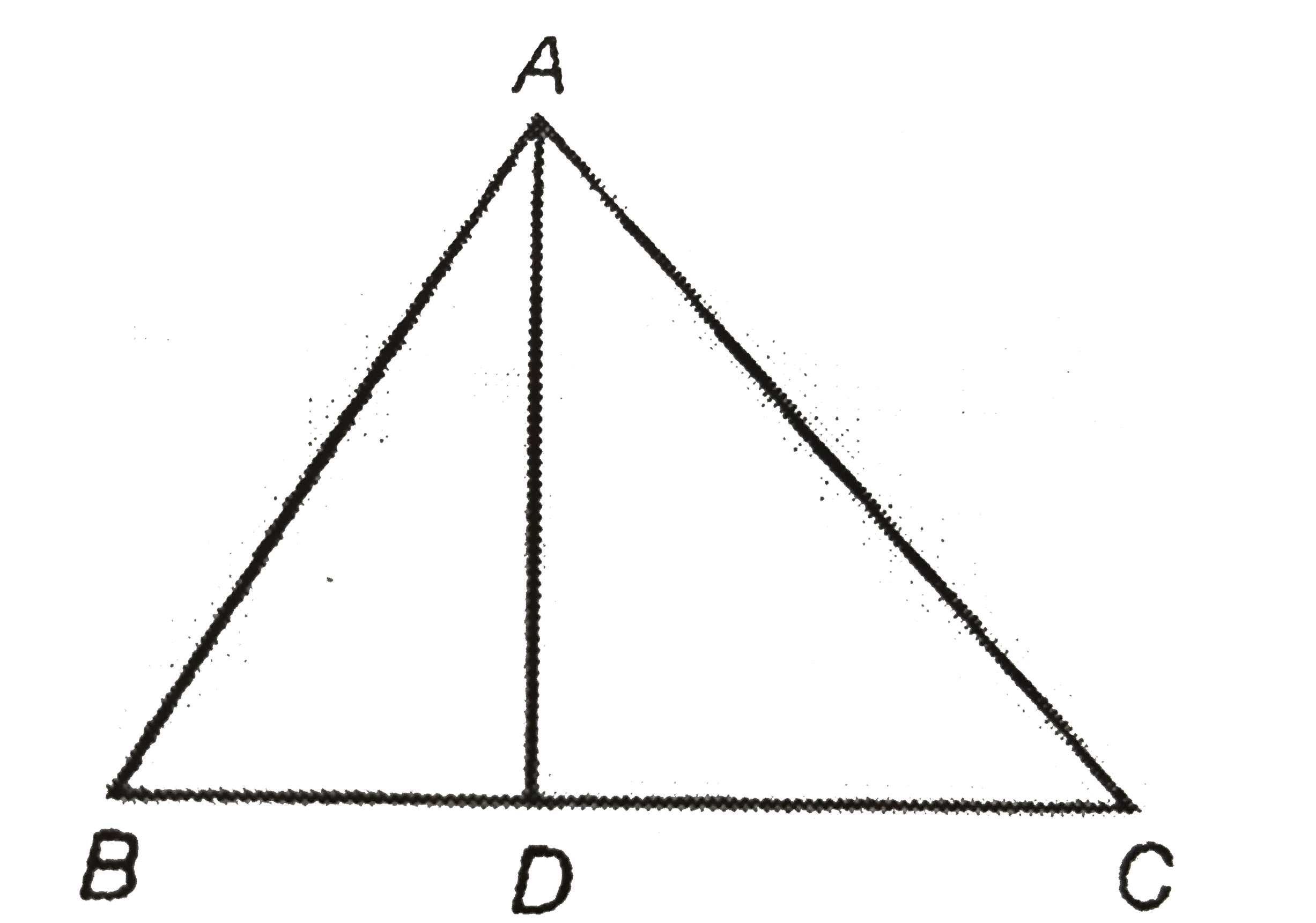 In the following figure (not to scale), AD bisects angleBAC. If angleBAD=45^(@) is inscribed in a circle, then which of the following is the longest?