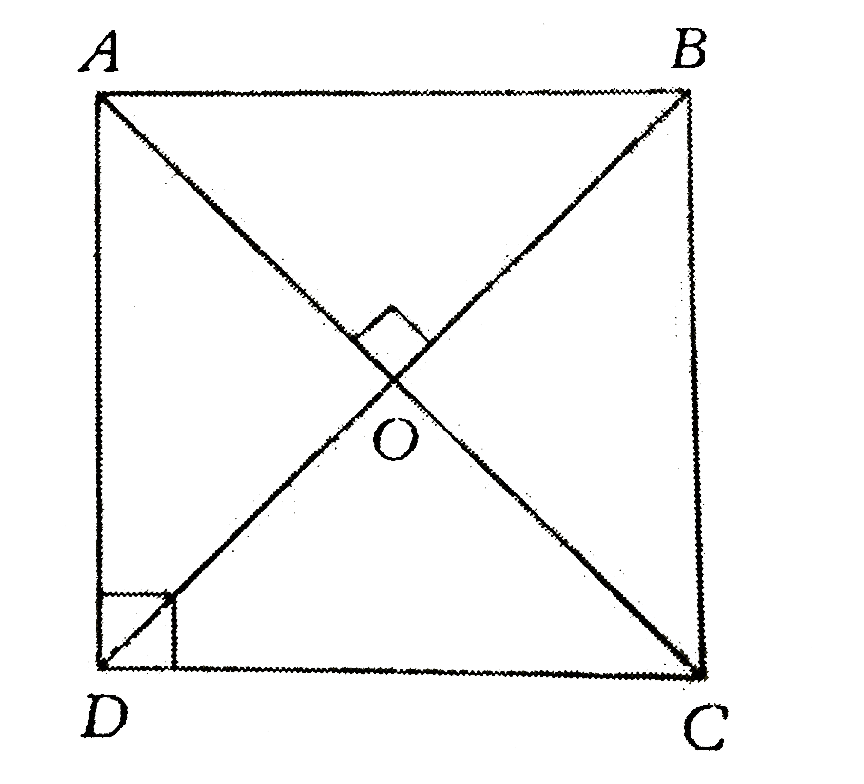 In the given figure (not to scale) bar(AB)||bar(CD). Which of the following  is true?   (a) Delta AOB ~=DeltaCOD   (b) DeltaBOC~=DeltaDOA   (c ) Both (a) and (b)   (d) Neither of these