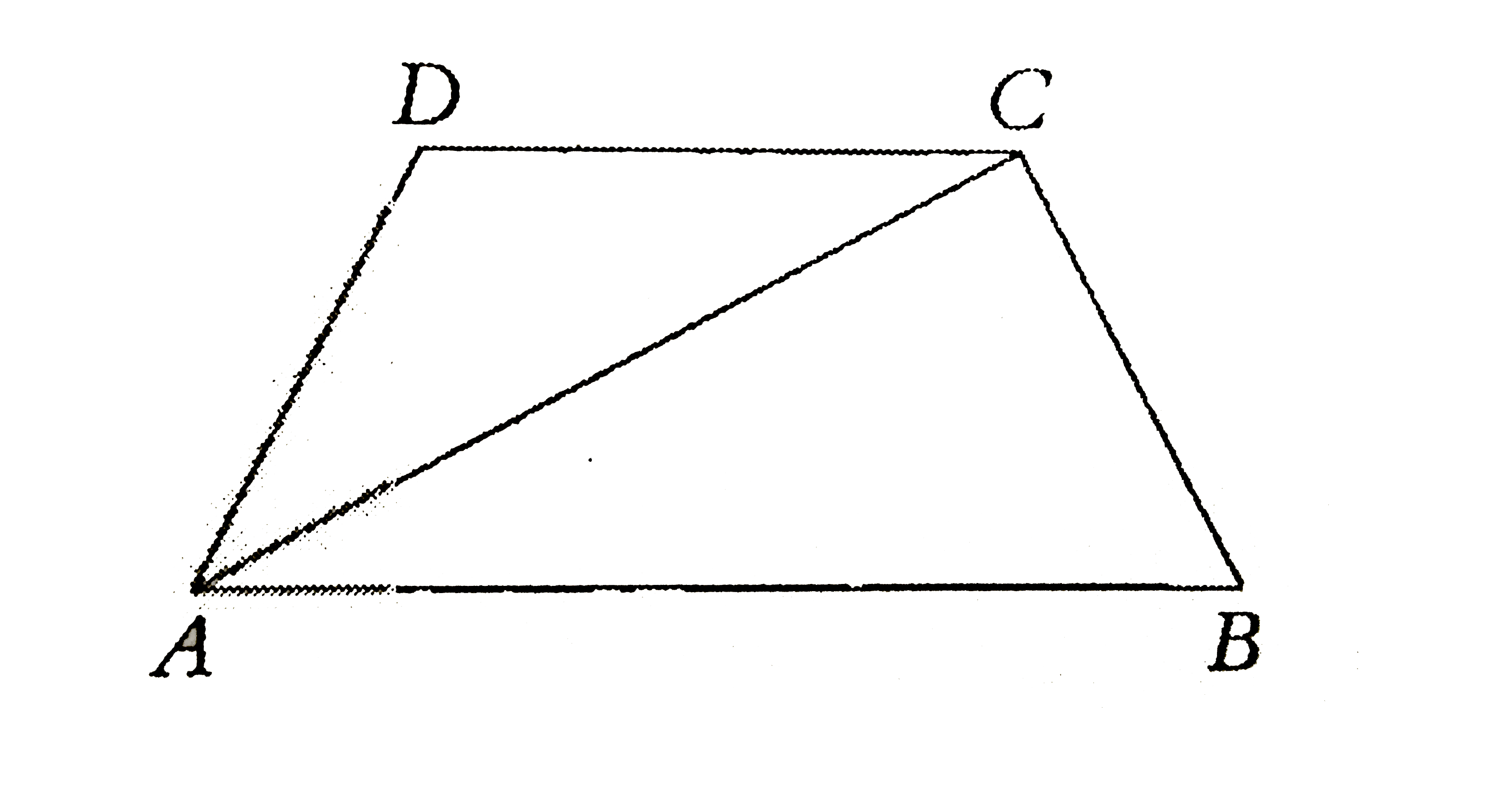 In the figure above ( not to scale ) , ABCD is a trapezium in which AB // DC. angleACB=70^(@) and angleACD=30^(@). Find angleABC.