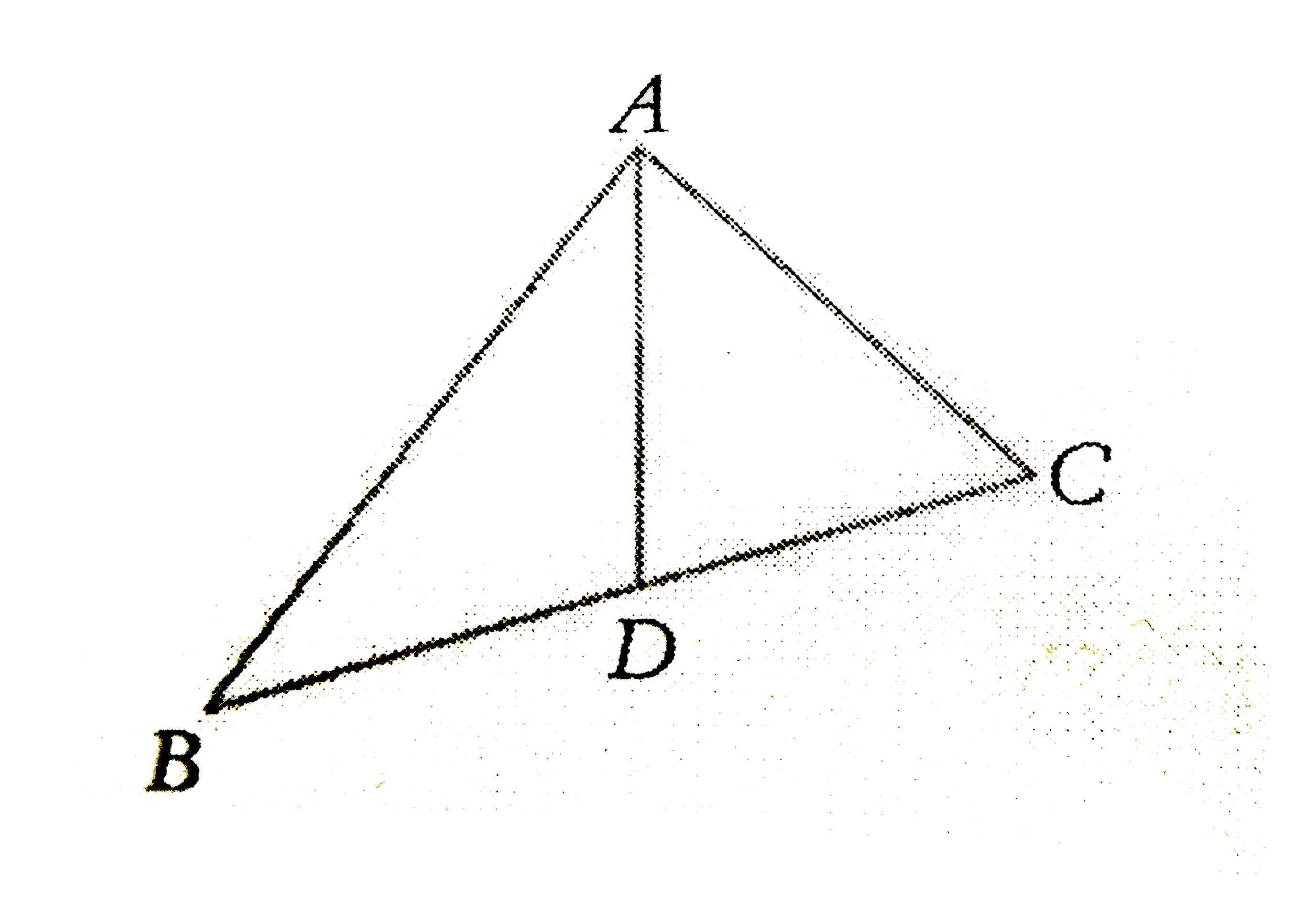 In the figure above ,AD=AC=BD. The point B, D and C are collinear. If angleCAD=80^(@), then find angleDAB.