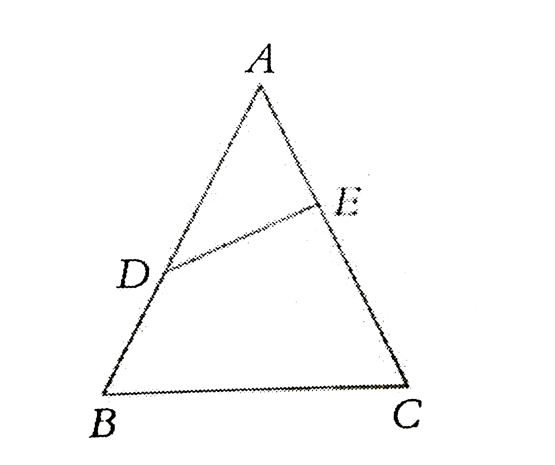 Triangle ABC is an equilateral triangle. If angleADE=30^(@), then find angleAED.