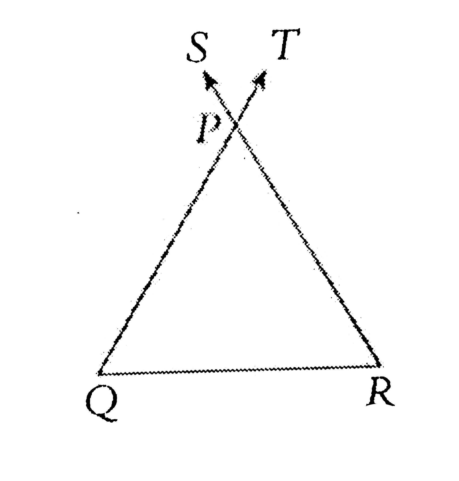 In the figure above, angleSPT=60^(@) and PQ=PR. Find anglePQR