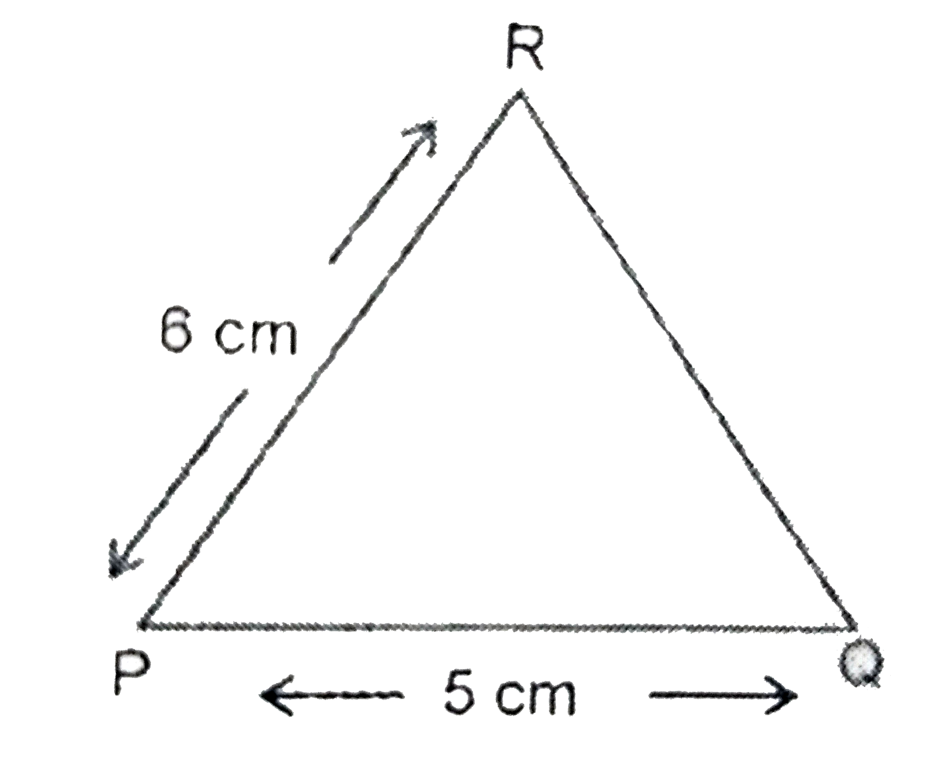 Two persons A and B are 40 m apart. Triangulation method was used to measure the distance obtained is place C and the person A. The triangle obtained is as shown. The triangle is drawn from the positions of A and B and the vertices P, Q and R correspond to the position of A, B and the palce C, respectively. Determine the distance between the person A and the place C.