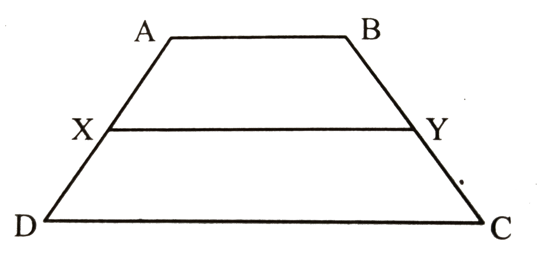 ABCD is a trapezoid. PQRS and MLKJ are two rhombus. Diagonal of PQRS are 6 cm and 8 cm. One of the ang e of MLKJ is 120 degree and the diagonal bisecting that angle measures 15cm. Side of PQRS = AB, side of MLKJ = CD. Find XY (median of trapezoid)
