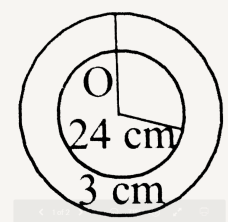 Find the ratio of the area of the bigger circle and smaller circle.      I. The radius of the smaller circle is 24 cm.   II. The difference between the radii of bigger and the smaller circles is 3 cm.