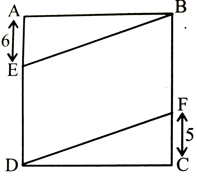 Quantity I: Area of quadralateral DFDE, given ABCD is a reactangle haing AB= 10 cm & BC = 12 cm.      Quantity II: 15cm^(2)