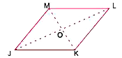 चित्रानुसार एक समचतुर्भुज JKLM का क्षेत्रफल 140 वर्ग सेमी है यदि इसका विकर्ण KM = 14 सेमी हो तो OL की माप क्या होगी ?