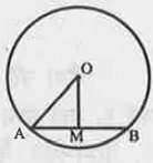 पार्श्व चित्र में O वृत्त का केंद्र है और वृत्त की त्रिज्या 13 सेमी है। AB वृत्त की जीवा है। यदि लम्ब OM = 5 सेमी तो जीवा AB की लम्बाई ज्ञात कीजिए।