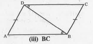 चित्र में ∆ABD ~= ∆CDB चित्र को देखकर निम्नांकित वैकल्पिक उत्तरों में से सही उत्तर छांटकर अभ्यास पुस्तिका पर लिखिए।   भुजा AB की संगत भुजा है।