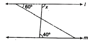 दी गई आकृति में यदि l || m हो, तो anglex  का मान ज्ञात कीजिए