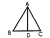 एक समद्विबाहु त्रिभुज ABC में AC=AB, /BAC का समद्विभाजक AD,BC को बिंदु पर मिलता है । यदि /BAC=60^(@) हो तो  /ADC का मान है