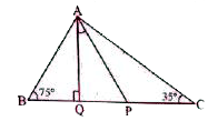 दिए गए त्रिभुज ABC में, AP, angleBAC का समद्विभाजक है तथा AQ, BC पर लम्ब है, तो anglePAQ बराबर है