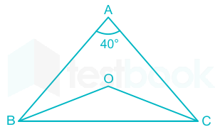 दिए गए त्रिभुज ABC में OB और OC क्रमशः angle Bऔर angle C के समद्विभाजक है , तो angle BOC बराबर है