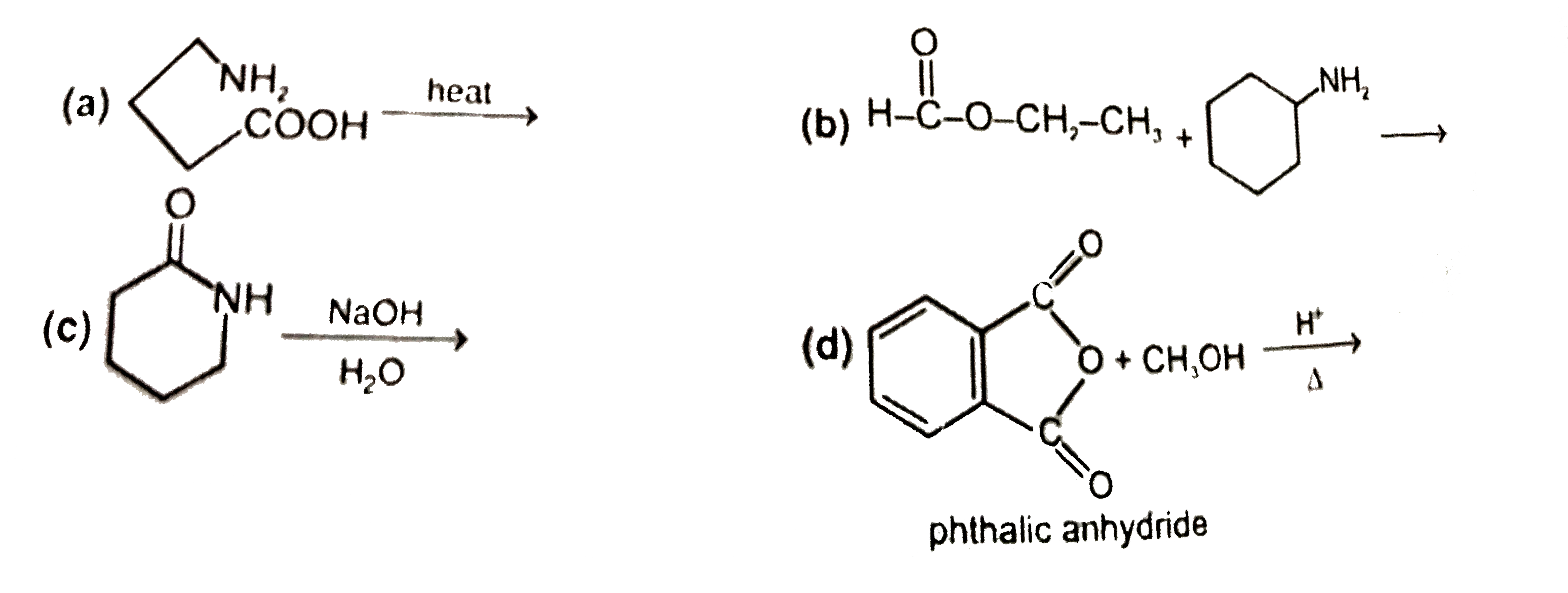 Predict the products of the following reactions.