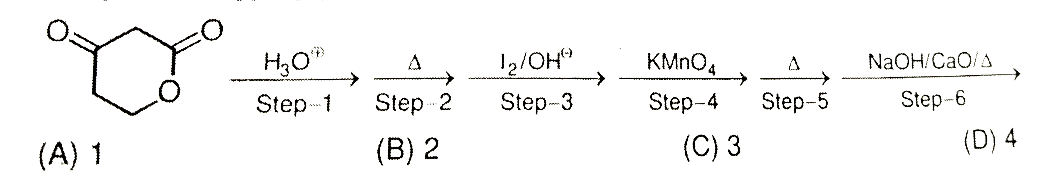 In how many steps decarboxylation reaction is taking place