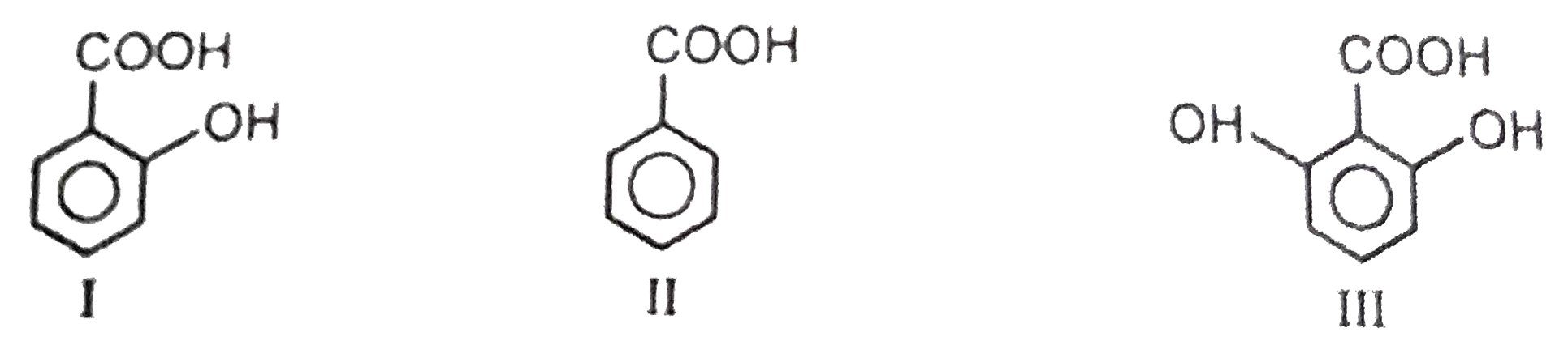 Arrange the following in decreasing order of acidity