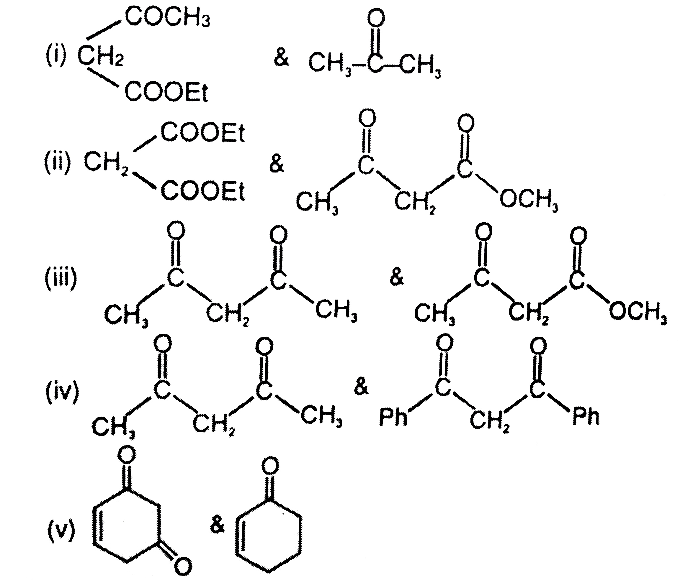 In how many of the following pairs will have higher enol content than second.