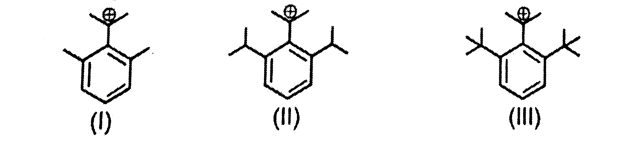 Reaction intermdiates are short lived species and are highly reactive. They are formed by heterolytic and homolytic bond fission. There are various  types of reaction intermediates in which the most important are carbocation , carbanion and free radical.   Carbocation is an organic species in which carbon have positive charge and six electrons in its outermost shell. The stability of carbocation can be increased by positive inductive effect, hyperconjugation and delocalisation. If alpha-atom with respect to carbocation has one or more lone pair of electron then lone pair of electron strongly stabilises the carbocation due to octet completion.   Species in which carbon have negative charge is called carbanion. Carbanion carries three bond pairs and one lone pair. The stability of carbanion  can be increased by negative inductive effect, negative mesomeric effect and delocalisation.   Free radical is a species which have seven electrons in its outermost shell. The stability of free radical can be increased by hyperconjugation and delocalisation.   The stability order of following carbocations is