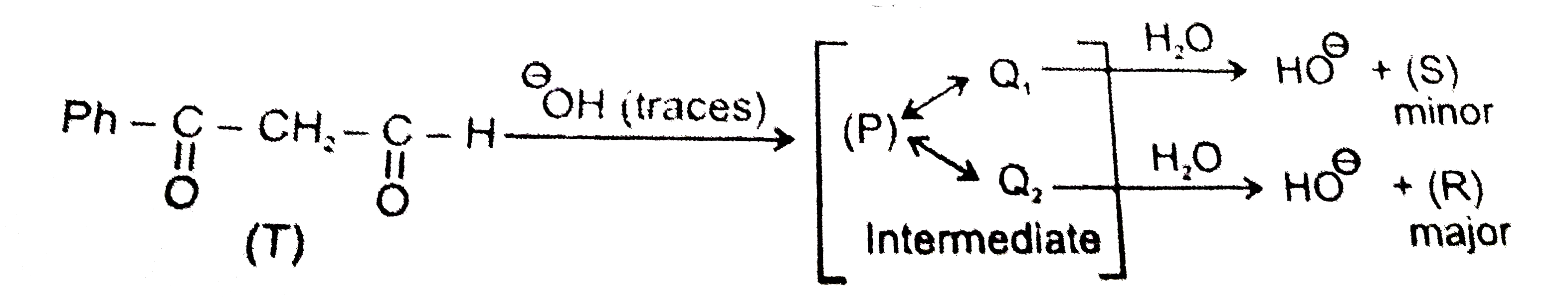 Observe the following reaction and answer the following questions :      The structure of Q(1) is :