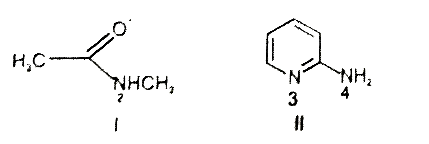 The preferred sites of protonation in the following compounds are