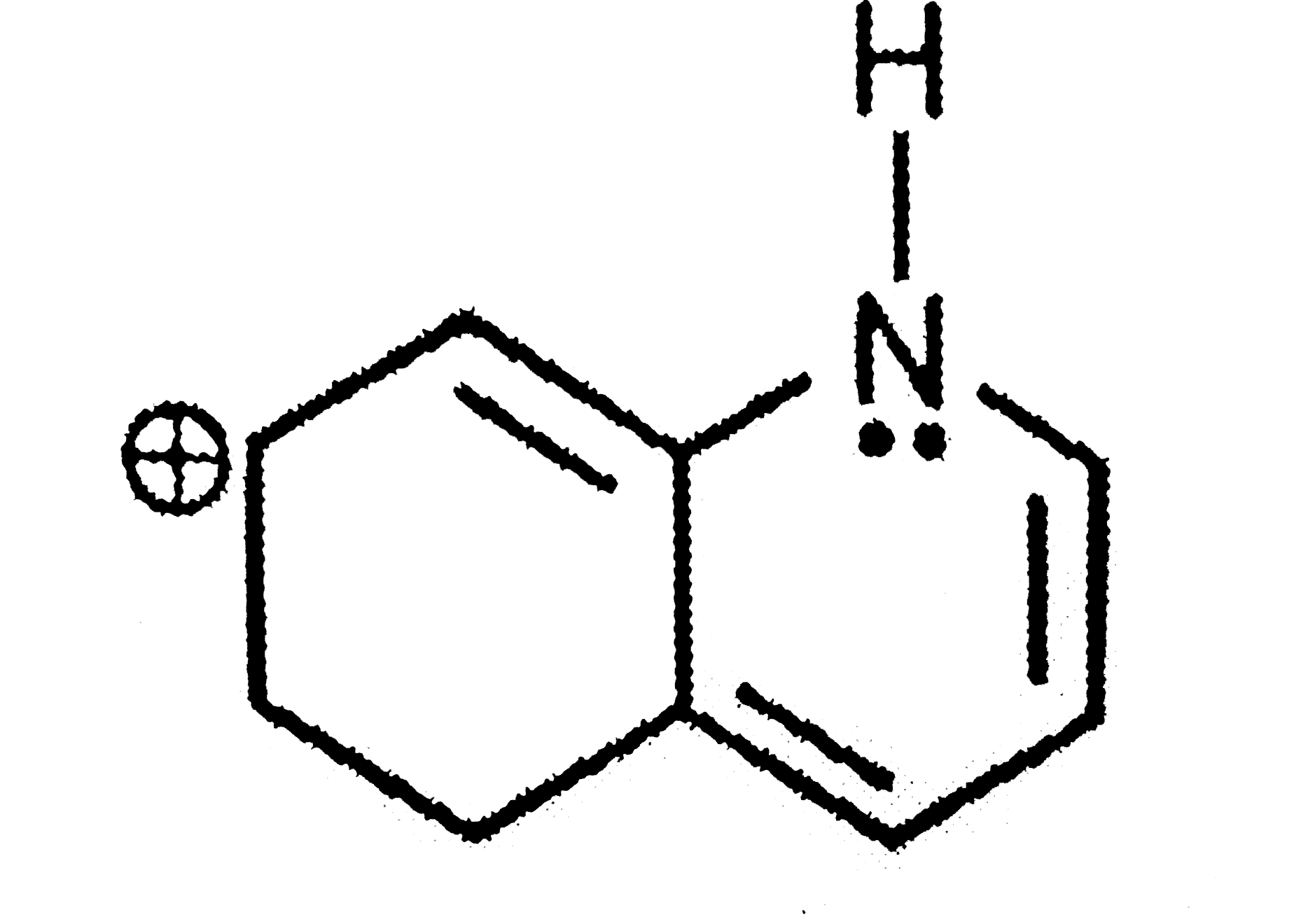 Number of pi electrons in resonance in the following structure is.