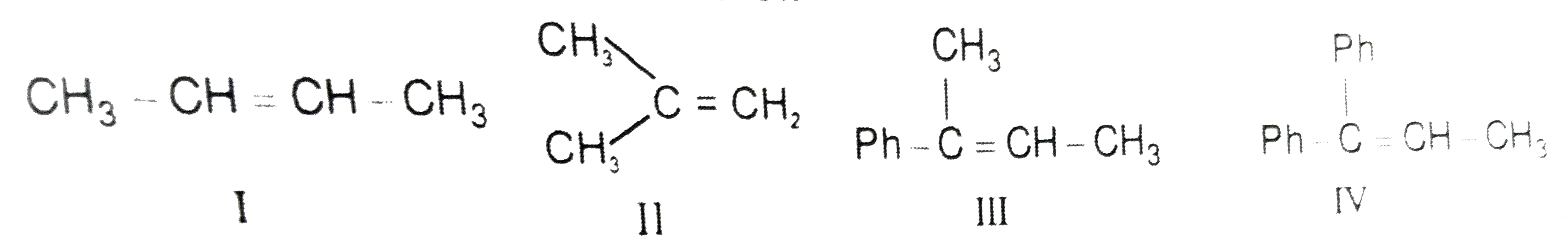 What will be order of reactivity of following compounds towards addition of HBr ?