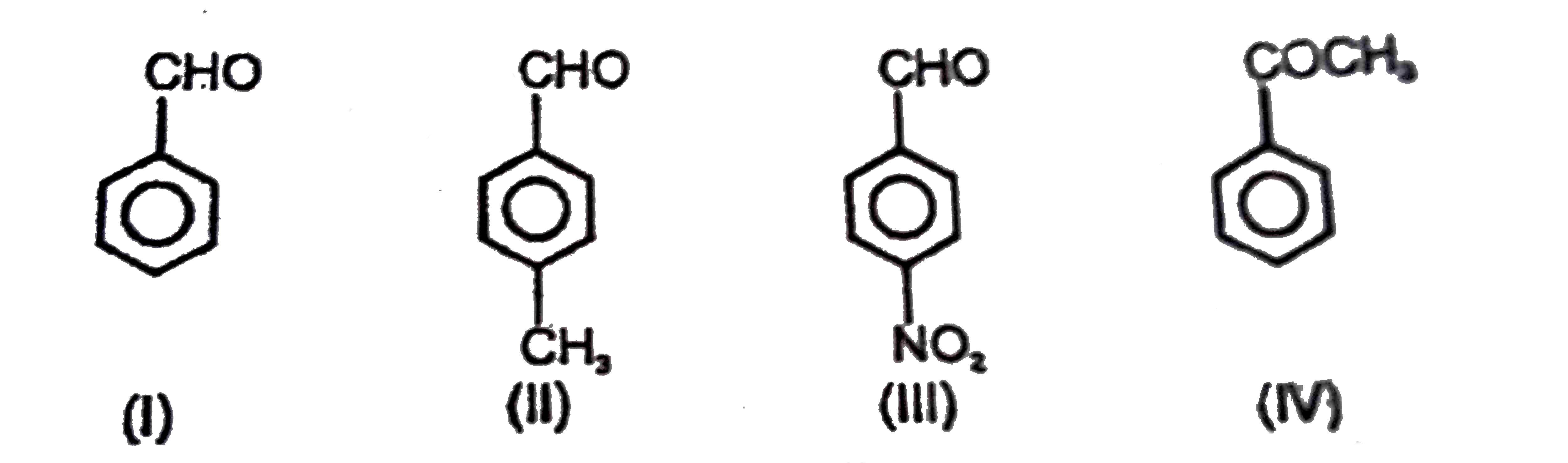 Observe the following compounds    ,   The correct reactivity order of above compounds towards nucleophilic addition reaction is :