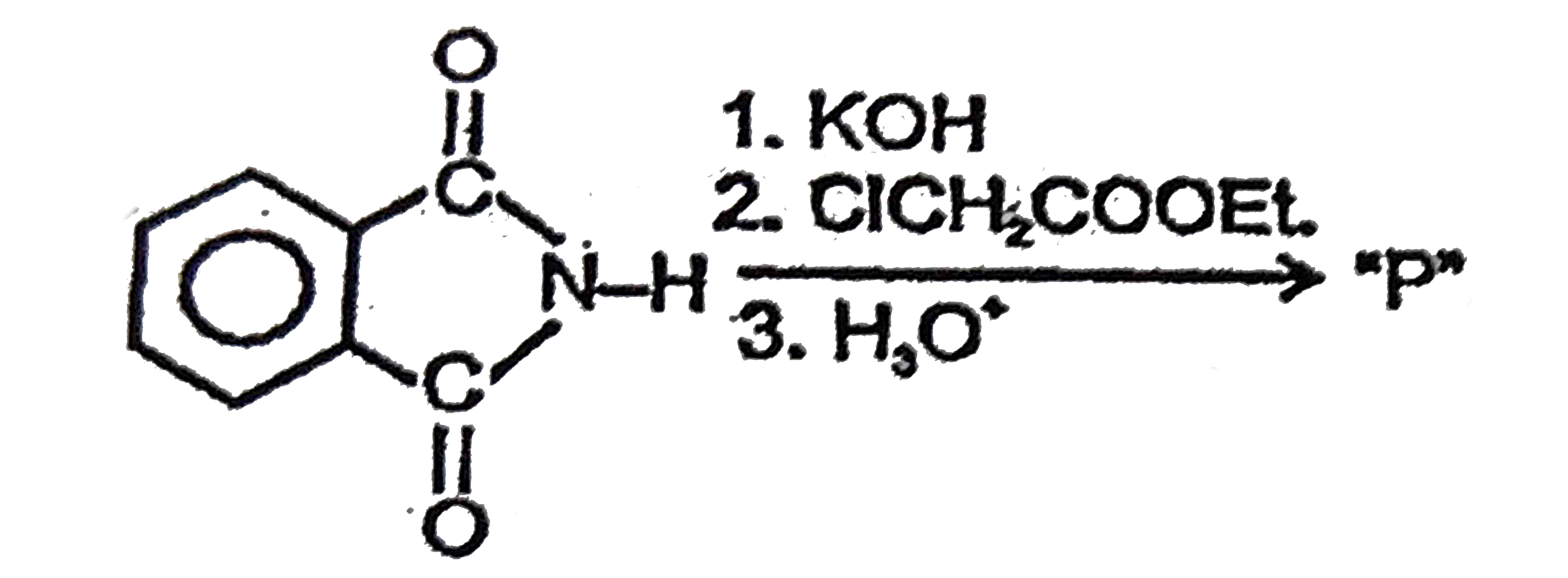 The product P formed in the given reaction sequence is .