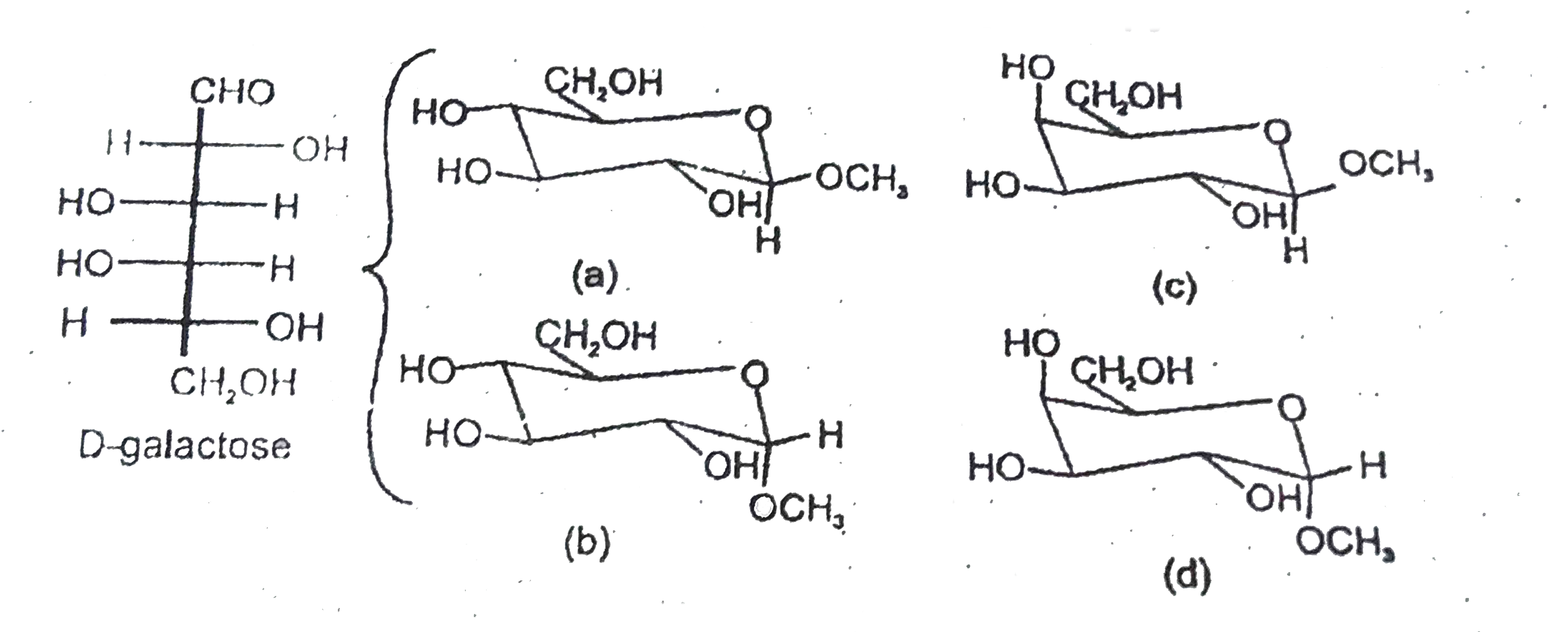Which of the structure represent methyl alpha -D- galactopyranoside ?