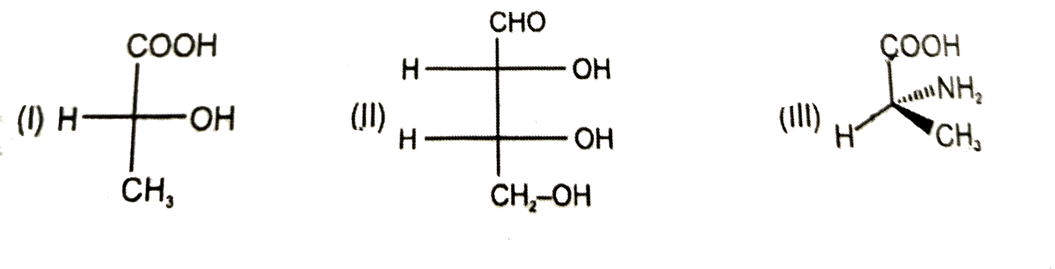 Find D/L configuration in the following molecules.