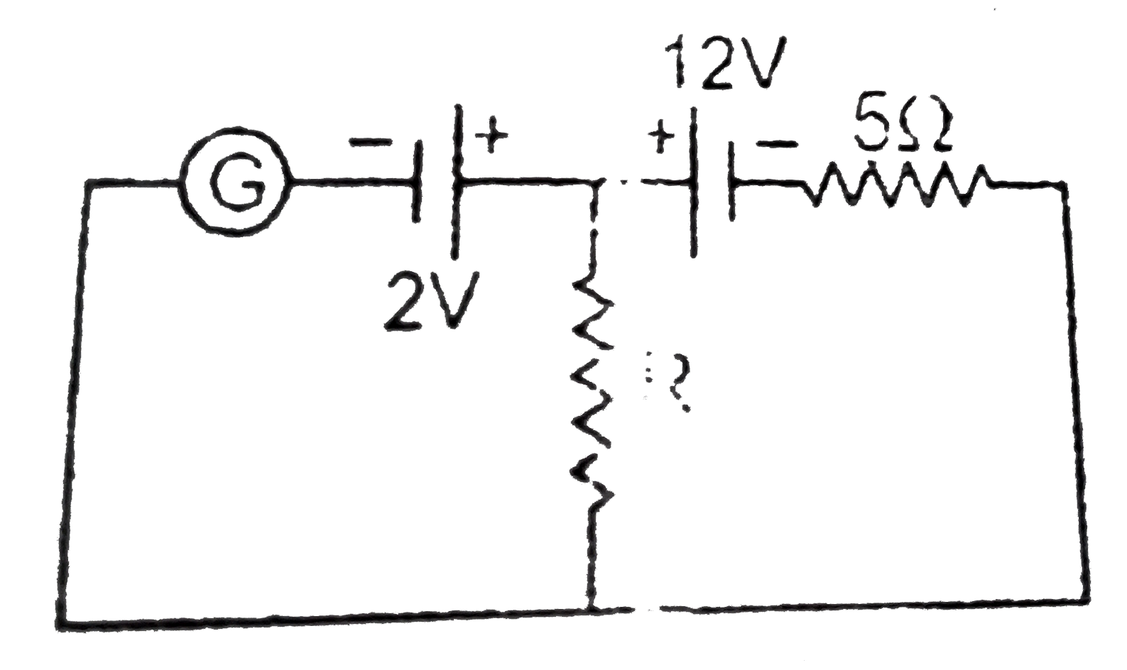 In the circuit shown, the galvanometer shows zero current. The value of resistance R is :