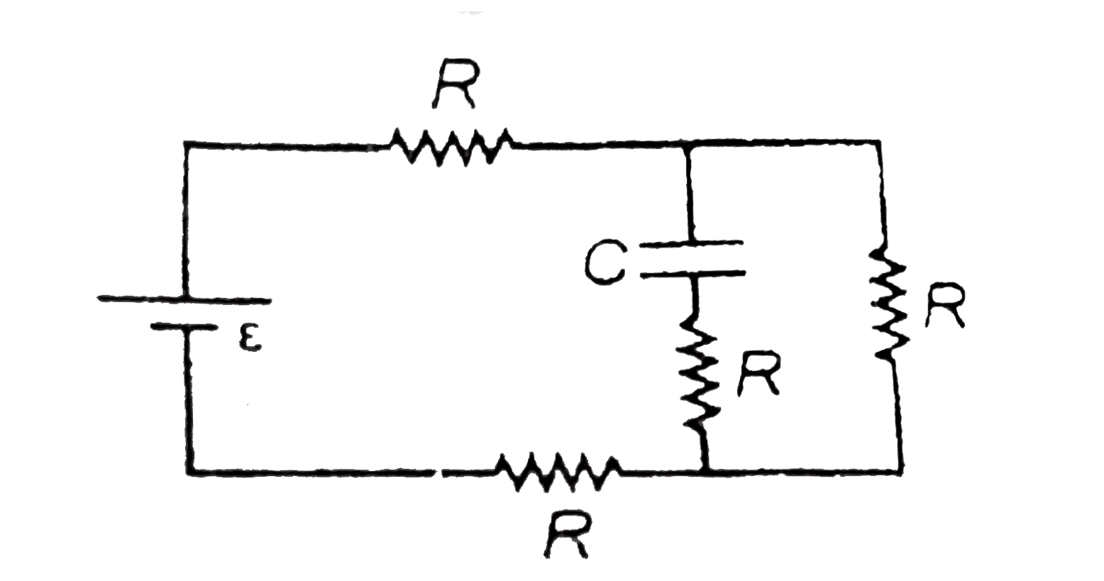 The time constant of the circuit shown in the figure is