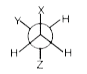 यदि 2-मैथिलब्यूटेन का न्यूमैन प्रक्षेपण सूत्र निम्न प्रकार दर्शाया जाये, तो        X, Y तथा Z क्रमश होंगे: