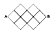 दिखाए गए तार के फ्रेम में वर्ग (सबसे छोटा वाला) की प्रत्येक भुजा का प्रतिरोध R है। बिन्दु A व B के मध्य परिपथ का तुल्य प्रतिरोध है।
