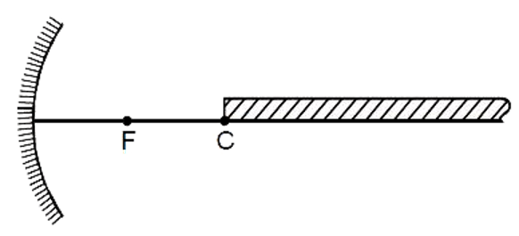 एक अनन्त रूप से लम्बी आयताकार पट्टी को अवतल दर्पण के मुख्य अक्ष पर चित्रानुसार रखा जाता है। इस पट्टी का एक सिरा चित्रानुसार वक्रता केन्द्र से सम्पाती है। दर्पण की फोकस दूरी की तुलना में आयताकार पट्टी की ऊँचाई बहुत कम है। तो अवतल दर्पण द्वारा बने पट्टी के प्रतिबिम्ब की आकृति होगी -