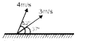 दो कण गुरूत्व के अधीन 4m/s और 3m/s की चाल से एक ही बिन्दु से एक साथ प्रक्षेपित किये जाते है तथा चित्रानुसार इनका प्रक्षेप्य कोण क्षैतिज से कोण चित्रानुसार 53^@  तथा 37^@  है, तब :