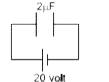 चित्र 2muF में धारिता के संधारित्र को 20 V वि. वा. बल वाली बैटरी से जोड़ा जाता है। संधारित्र की प्लेटों को धीरे से उनके बीच दुगुनी दूरी तक खींचा जाता है।  बाहय कारक द्वारा प्लेटो पर किया गया कार्य है -