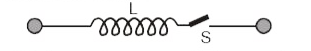 समान त्रिज्या  R  के दो  धात्विक गोले  एक दूसरे  से बहुत  अधिक  दूरी पर रखे  हुए  है तथा चित्रानुसार  L  प्रेरकत्व  वाली कुण्डली से जुड़े हुए  है।  एक  गोले पर विधुत  आवेश स्थित  है।  स्विच  S  को बंद करने  के पश्चात्  वह समय  क्या होगा जब  इस गोले  पर आवेश  प्रारम्भिक  मान का आधा  रह  जाए।