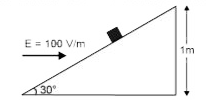 क्षैतिज से 30^@  वाले नततल को 100 V/m के समरूप क्षैतिज विद्युत क्षेत्र में रखा गया है इस नततल पर 1m ऊँचाई से 1 kg द्रव्यमान तथा 0.01 C आवेश के कण को विरामावस्था से नीचे फिसलने के लिए छोड़ा जाता है। यदि घर्षण गुणांक 0.2 हो तो कण द्वारा नततल की तली पर पहुचने में लिया गया समय होगा (g= 9.8m//s^2)