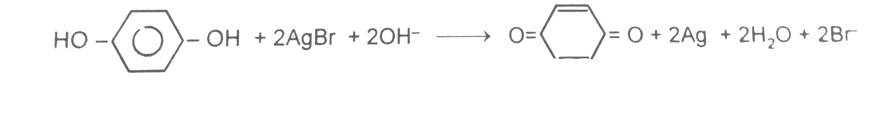 In photography , quinol is used as developer accoding to following reaction.     Which of the following describes(s) the role of quinol in this reaction?