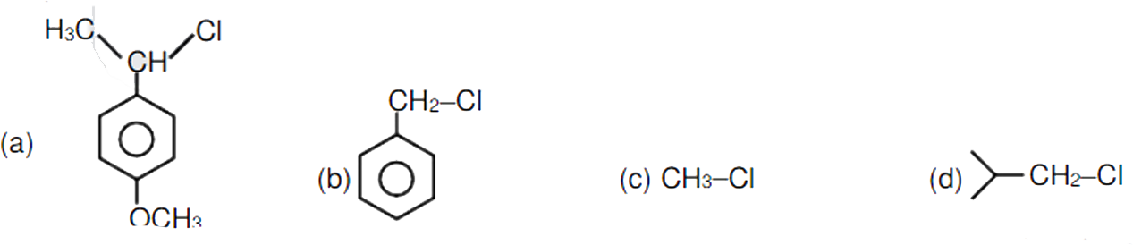Reactivity order of S(N)1 reaction for the following compounds is