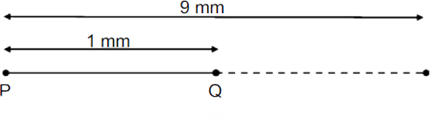 Two charge particle P & Q having same charge 1muC and mass 4mukg are initially kept at the distance of 1mm. Charge P is fixed, then the velocity of charge parti Q when the separationbetween then becmoes 9mm.